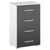 Rauch Alegro 4 Drawer Narrow Chest - Alpine White and Metallic Dark Grey
