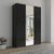 Rauch Purisma 151cm 3 Door Wardrobe with Mirror - Graphite and Basalt Glass