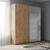 Rauch Beluga Extra 137cm 2 Door Sliding Wardrobe with Grey Mirror - Artisan Oak