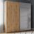 Rauch Beluga Extra 181cm 2 Door Sliding Wardrobe with Grey Mirror - Artisan Oak