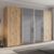 Rauch Beluga Extra 361cm 4 Door Sliding Wardrobe with Grey Mirror - Artisan Oak