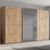 Rauch Beluga Extra 406cm 3 Door Sliding Wardrobe with Grey Mirror - Artisan Oak