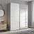 Rauch Beluga Extra 137cm 2 Door Sliding Wardrobe with Mirror - Silk Grey and White High Gloss