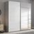 Rauch Beluga Extra 181cm 2 Door Sliding Wardrobe with Mirror - Silk Grey and White High Gloss