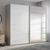 Rauch Beluga Extra 226cm 2 Door Sliding Wardrobe with Mirror - Silk Grey and White High Gloss