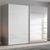 Rauch Beluga Extra 271cm 2 Door Sliding Wardrobe with Mirror - Silk Grey and White High Gloss