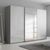 Rauch Beluga Extra 316cm 3 Door Sliding Wardrobe with Mirror - Silk Grey and White High Gloss