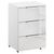 Rauch Miramar 3 Drawer Bedside Cabinet - Alpine White and Crystal White Glass