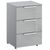 Rauch Miramar 3 Drawer Bedside Cabinet - Silk Grey and Silk Grey Glass