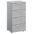 Rauch Miramar 4 Drawer Narrow Chest - Silk Grey and Silk Grey Glass