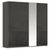 Rauch Miramar Type-1 226cm 2 Door Sliding Wardrobe with Mirror - Graphite and Basalt Glass