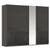 Rauch Miramar Type-1 271cm 2 Door Sliding Wardrobe with Mirror - Graphite and Basalt Glass