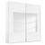 Rauch Miramar Type-4 181cm 2 Door Sliding Wardrobe - Alpine White and Crystal White Glass