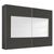 Rauch Miramar Type-4 271cm 2 Door Sliding Wardrobe - Graphite and Basalt Glass