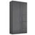 Rauch Miramar Type-5 101cm 2 Door Wardrobe - Graphite and Basalt Glass