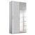 Rauch Miramar Type-5 101cm 2 Door Wardrobe with Mirror - Silk Grey and Silk Grey Glass