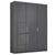 Rauch Miramar Type-5 151cm 3 Door Wardrobe - Graphite and Basalt Glass