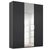 Rauch Miramar Type-5 151cm 3 Door Wardrobe with Mirror - Graphite and Basalt Glass