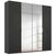 Rauch Miramar Type-5 201cm 4 Door Wardrobe with Mirror - Graphite and Basalt Glass