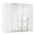 Rauch Miramar Type-5 251cm 5 Door Wardrobe with Mirror - Alpine White and Crystal White Glass