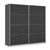 Rauch Miramar Type-3 226cm 2 Door Sliding Wardrobe - Graphite and Basalt Glass