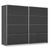 Rauch Miramar Type-3 271cm 2 Door Sliding Wardrobe - Graphite and Basalt Glass