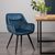 2 x Bentley Designs Dali Petrol Blue Velvet Fabric Dining Chair with Black Legs