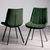 2 x Bentley Designs Fontana Green Velvet Fabric Dining Chair with Black Legs