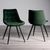 2 x Bentley Designs Seurat Green Velvet Fabric Dining Chair with Black Legs