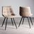 2 x Bentley Designs Seurat Tan Faux Suede Fabric Dining Chair with Black Legs