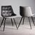 2 x Bentley Designs Seurat Grey Velvet Fabric Dining Chair with Black Legs
