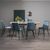 Bentley Designs Dansk Scandi Oak 6-8 Seater Extending Dining Table Set with 6 Mondrian Petrol Blue Velvet Chairs