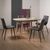 Bentley Designs Dansk Scandi Oak Dining Table Set with Mondrian Dark Grey Faux Leather Chairs