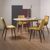 Bentley Designs Dansk Scandi Oak Dining Table Set with Mondrian Mustard Velvet Chairs