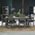 Bentley Designs Oakham Dark Grey and Scandi 6 to 8 Seater Extending Dining Table with 6 Dark Grey Chairs in Dark Grey Bonded Leather