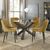 Bentley Designs Turin Glass 4 Seater Round Dining Table Dark Oak Legs with 4 Cezanne Mustard Velvet Chairs - Black Legs
