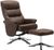 Texas Brown Faux Leather Swivel Recliner Chair with Footstool