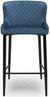 2 x Malmo Blue Fabric Barstool with Back