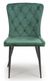 2 x Merlin Green Fabric Dining Chair
