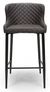 2 x Charlie Grey Faux Leather Barstool with Back