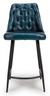 2 x Bradley Blue Real Leather Counter Stool with Back