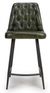 2 x Bradley Green Real Leather Counter Stool with Back