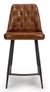 2 x Bradley Tan Brown Real Leather Counter Stool with Back