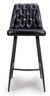 2 x Bradley Black Real Leather Barstool with Back