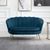 Ariel Blue Velvet Fabric 2 Seater Sofa with Gold Legs