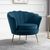 Ariel Blue Velvet Fabric Occasional Armchair