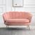 Ariel Coral Velvet Fabric 2 Seater Sofa with Gold Legs