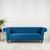 Chester Blue Velvet Fabric 3 Seater Sofa