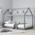 Kids House Grey Wood Bed