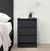 Oslo Black 3 Drawer Bedside Cabinet